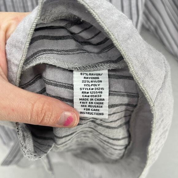 Habitat Gray Striped Button Down Shirt - Picture 8 of 11